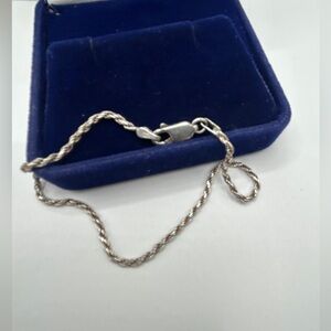 Vintage 925 Italy Silver Rope Chain Bracelet